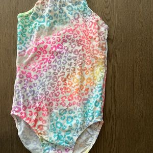 Children’s Place Medium 7/8 Animal print multi color pink strap bathing suit